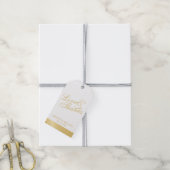 'Liebe & Dank' White & Gold Elegante Hochzeit Gefa Geschenkanhänger (Mit Garn)