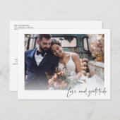 Liebe Dankbarkeit Foto Hochzeit Danke Postcard Postkarte (Vorne/Hinten)