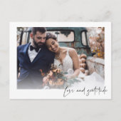 Liebe Dankbarkeit Foto Hochzeit Danke Postcard Postkarte (Vorderseite)