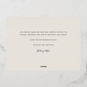 Liebe & Dankbarkeit Gold Foil Hochzeit Danke Karte (Rückseite)