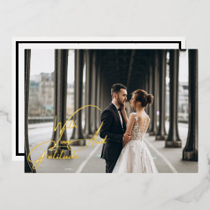 Liebe & Dankbarkeit Gold Foil Hochzeit Danke Karte