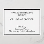 Liebe & Dankbarkeit Gold Foil Hochzeit Danke Karte (Rückseite)