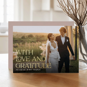 Liebe & Dankbarkeit Gold Foil Hochzeit Danke Karte