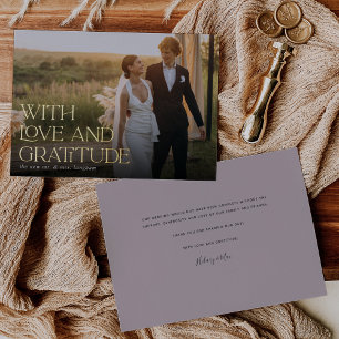 Liebe & Dankbarkeit Gold Foil Hochzeit Danke Karte
