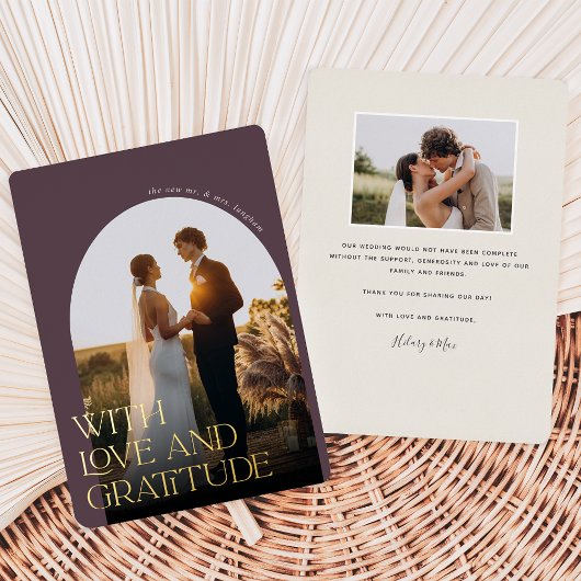 Liebe & Dankbarkeit Gold Foil Hochzeit Danke Karte