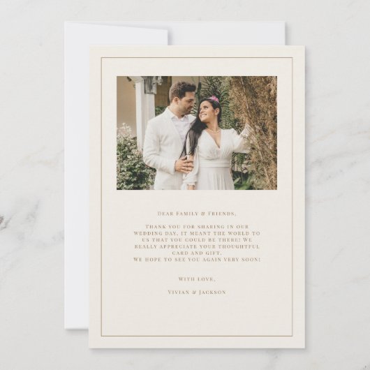 Liebe & Dankbarkeit, Minimale Hochzeit Dankeschön Dankeskarte (Rückseite)