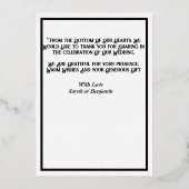 Liebe & Dankbarkeit Rose Goldene Hochzeit Dankesch Folieneinladung (Rückseite)