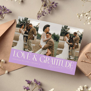 Liebe & Dankbarkeit Wisteria Hochzeit Multi Foto Dankeskarte
