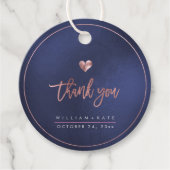 Liebe + Danke an die Imitate Rose Gold+iridescent  Geschenkanhänger (Vorderseite)