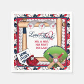Liebe danke Baseball Wedding-CUSTOM NAPKINS Serviette (Vorderseite)