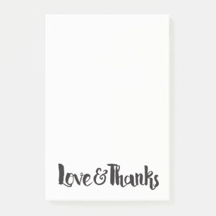 Liebe & danke Black Modern Thick Script Vielen Dan Post-it Klebezettel