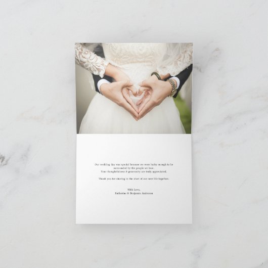 Liebe & Danke Chic Script Foto Hochzeit Vielen Dan (Innenseite)