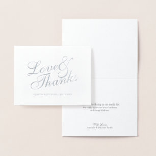 'Liebe&Danke' Elegant Wedding Danke Silver Folienkarte