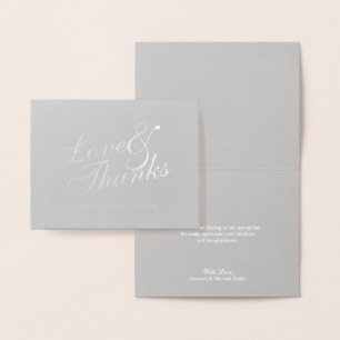 'Liebe&Danke' Elegant Wedding Danke Silver Folienkarte