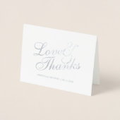'Liebe&Danke' Elegant Wedding Danke Silver Folienkarte (Vorderseite)