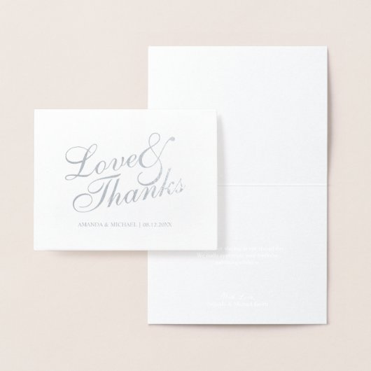'Liebe&Danke' Elegant Wedding Danke Silver Folienkarte (Anzeige)