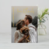 Liebe & danke Elegant Wedding Dankeschön Card Folieneinladung (Stehend vorne)