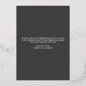 Liebe & danke Elegant Wedding Dankeschön Card Folieneinladung (Rückseite)