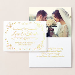 Liebe & danke Elegant Wedding Vielen Dank für Ihr Folienkarte