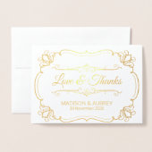 Liebe & danke Elegant Wedding Vielen Dank für Ihr  Folienkarte (Vorderseite mit Umschlag)