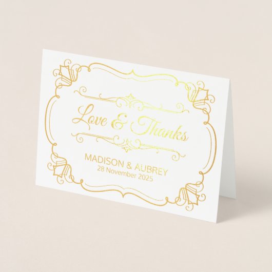 Liebe & danke Elegant Wedding Vielen Dank für Ihr  Folienkarte (Vorderseite)