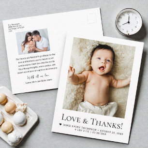 Liebe Danke Familie Baby Fotos Geburtsanzeige Postkarte