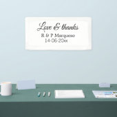 Liebe & danke fügen Ehegatten Namen Hochzeit hinzu Banner (Messe)