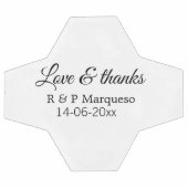 Liebe & danke fügen Ehegatten Namen Hochzeit hinzu Fußball (Flach)