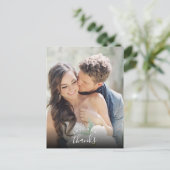 Liebe Danke für das moderne Foto Hochzeit Danke Postkarte (Stehend Vorderseite)
