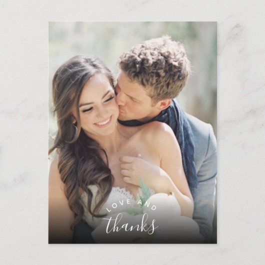 Liebe Danke für das moderne Foto Hochzeit Danke Postkarte (Vorderseite)