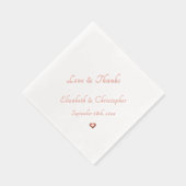 Liebe & Danke Hochzeitdatum Monogram Party Cocktai Servietten Mit Folie (Rechts)