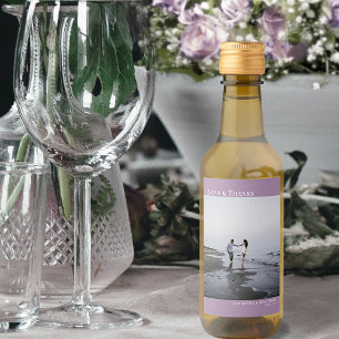 Liebe & Danke Lavender Simple Wedding Foto Mini Weinetikett