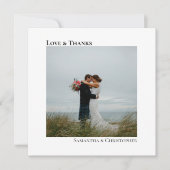Liebe & Danke Minimalistisch Wedding Foto Vielen D Mitteilungskarte (Vorderseite)