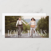 Liebe & Danke Retro Script Hochzeit Danke Karte (Vorne/Hinten)