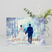 Liebe & danke Rose Folie Hochzeit danke Karte (Stehend vorne)