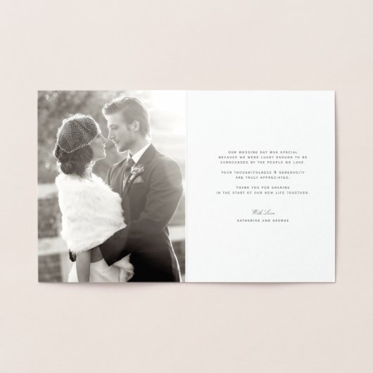 Liebe & Danke Script Confetti Wedding Vielen Dank Folienkarte (Innenseite)