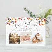 Liebe&Danke Wildblume 3 Foto Baby Vielen Dank Dankeskarte (Stehend Vorderseite)