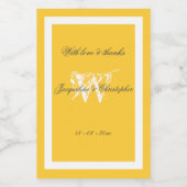Liebe & Dankenskript Mini-Gelbe Gastgeschenk Hochz Weinetikett (Einzelnes Label)