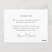 Liebe & Dankeschön für die Ankündigung der Geburt  Postkarte (Rückseite)