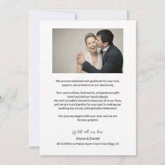 Liebe & Dankeschön Herzlich Willkommen bei der Hoc Dankeskarte (Rückseite)