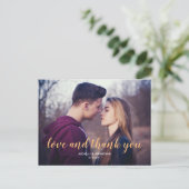 Liebe & Dankeschön - Hochzeit Foto danke Postkarte (Stehend Vorderseite)