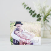 Liebe & Dankeschön-Overlay-Hochzeitskarte Foto Postkarte (Stehend Vorderseite)