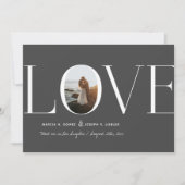 Liebe Dark Gray Foto Save The Date (Vorderseite)