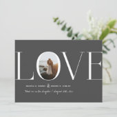 Liebe Dark Gray Foto Save The Date (Stehend Vorderseite)