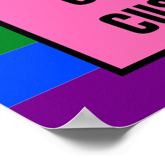 Liebe: Das Flag für Gay-Kunden in LGBTQ Rainbow Pr Poster (Ecke)