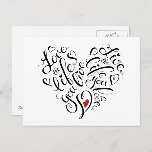 Liebe Das Leben, das du lebst Postkarte (Vorne/Hinten)
