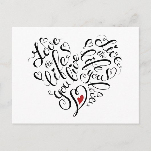 Liebe Das Leben, das du lebst Postkarte (Vorderseite)