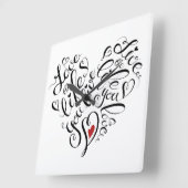 Liebe Das Leben, das du lebst Quadratische Wanduhr (Winkel)