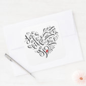 Liebe Das Leben, das du lebst Quadratischer Aufkleber (Umschlag)