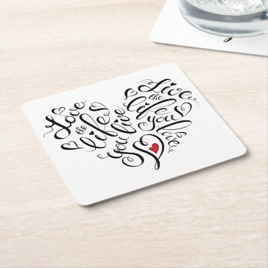 Liebe Das Leben, das du lebst Rechteckiger Pappuntersetzer (angewinkelt)